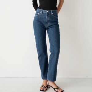 & Other Stories Favourite Cut Jeans High Waist Slim Straight Medium Wash 28/30